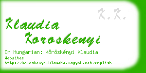 klaudia koroskenyi business card